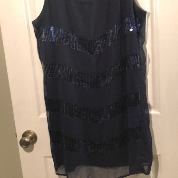 Navy Blue Sequin Dress - Picture 2 of 3